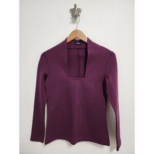 Kate Spade Saturday 2013 purple square neck jersey top XS
